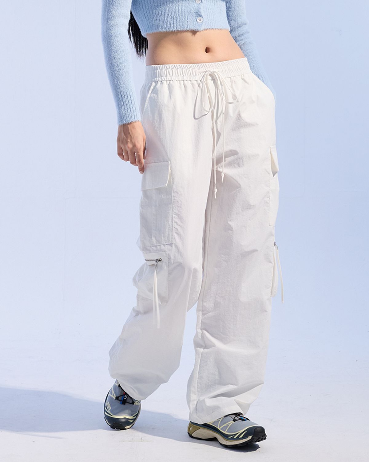모아(MOAA) 러슬 지퍼 카고 팬츠 (WHITE)