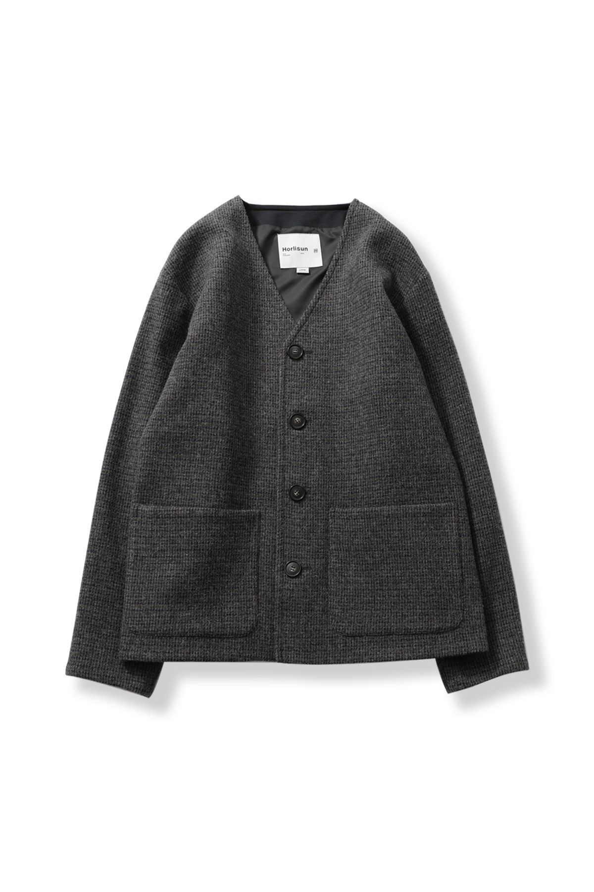 홀리선(HORLISUN) Marion Alpaca Cardigan Jacket Navy Gray