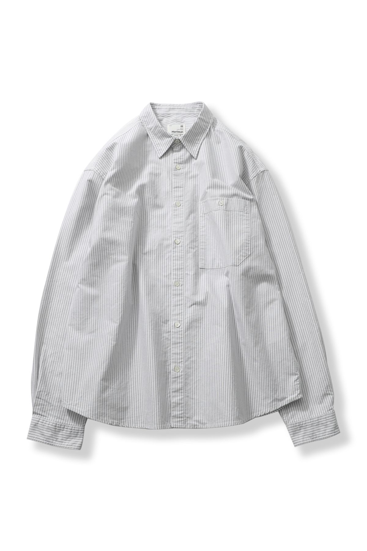 홀리선(HORLISUN) Jane Oxford Stripe Shirt Gray