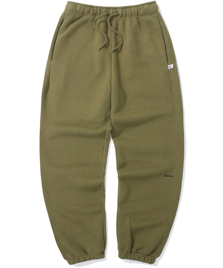 CU CLASSIC LOGO LOOSE-FIT FLEECE SWEATPANTS 카키브라운