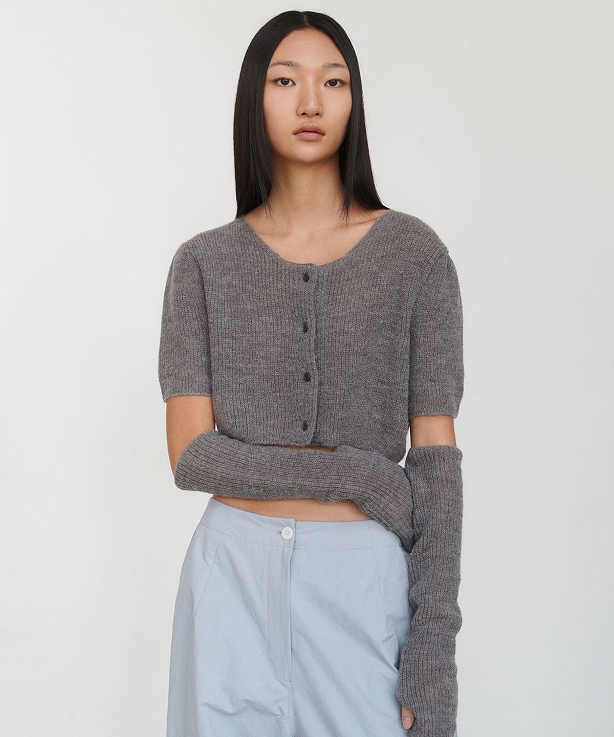 아모멘토(AMOMENTO) ALPACA ARM WARMER_CHARCOAL