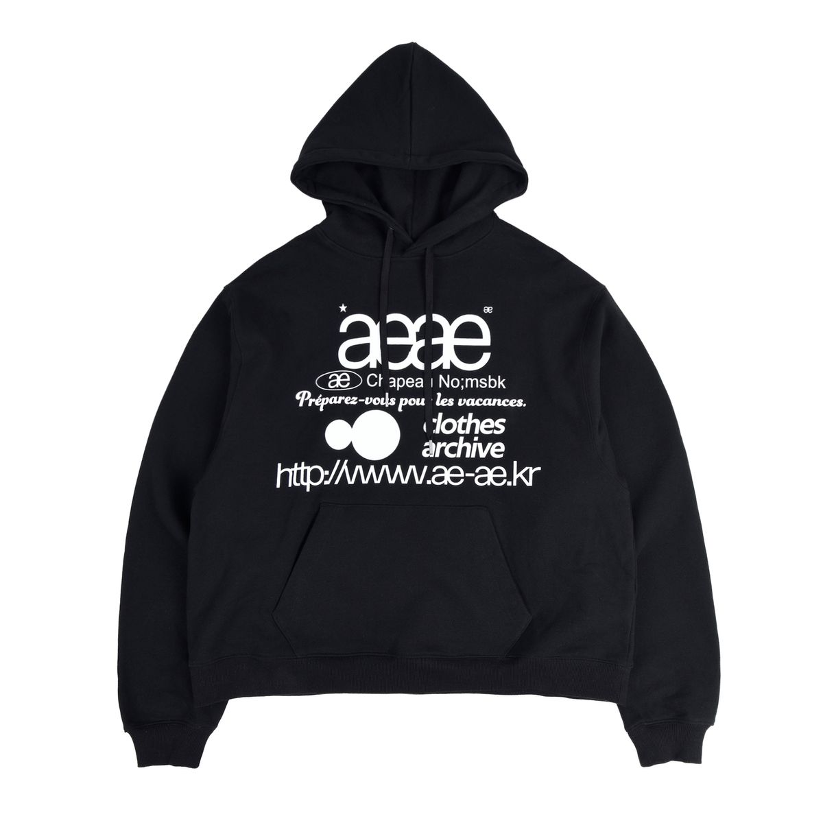 에이이에이이(AEAE) Web Logo Loosed Hoodie-[BLACK]