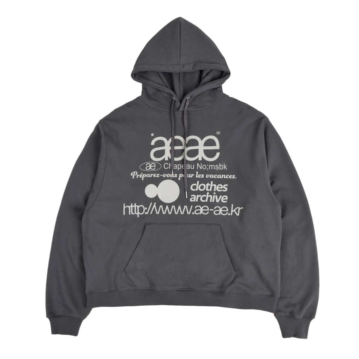 에이이에이이(AEAE) Web Logo Loosed Hoodie-[CHARCOAL]