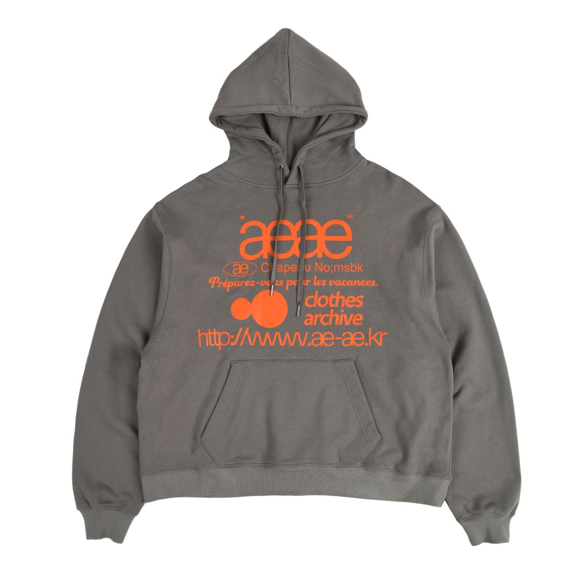 에이이에이이(AEAE) Web Logo Loosed Hoodie-[KHAKI]