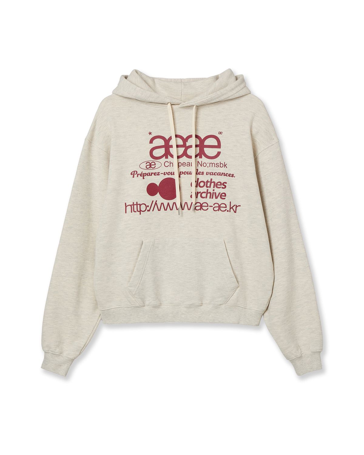 에이이에이이(AEAE) WEB LOGO LOOSED HOODIE [OATMEAL]
