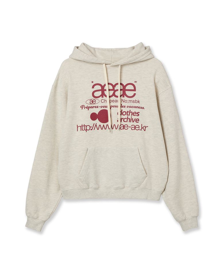 WEB LOGO LOOSED HOODIE [OATMEAL]