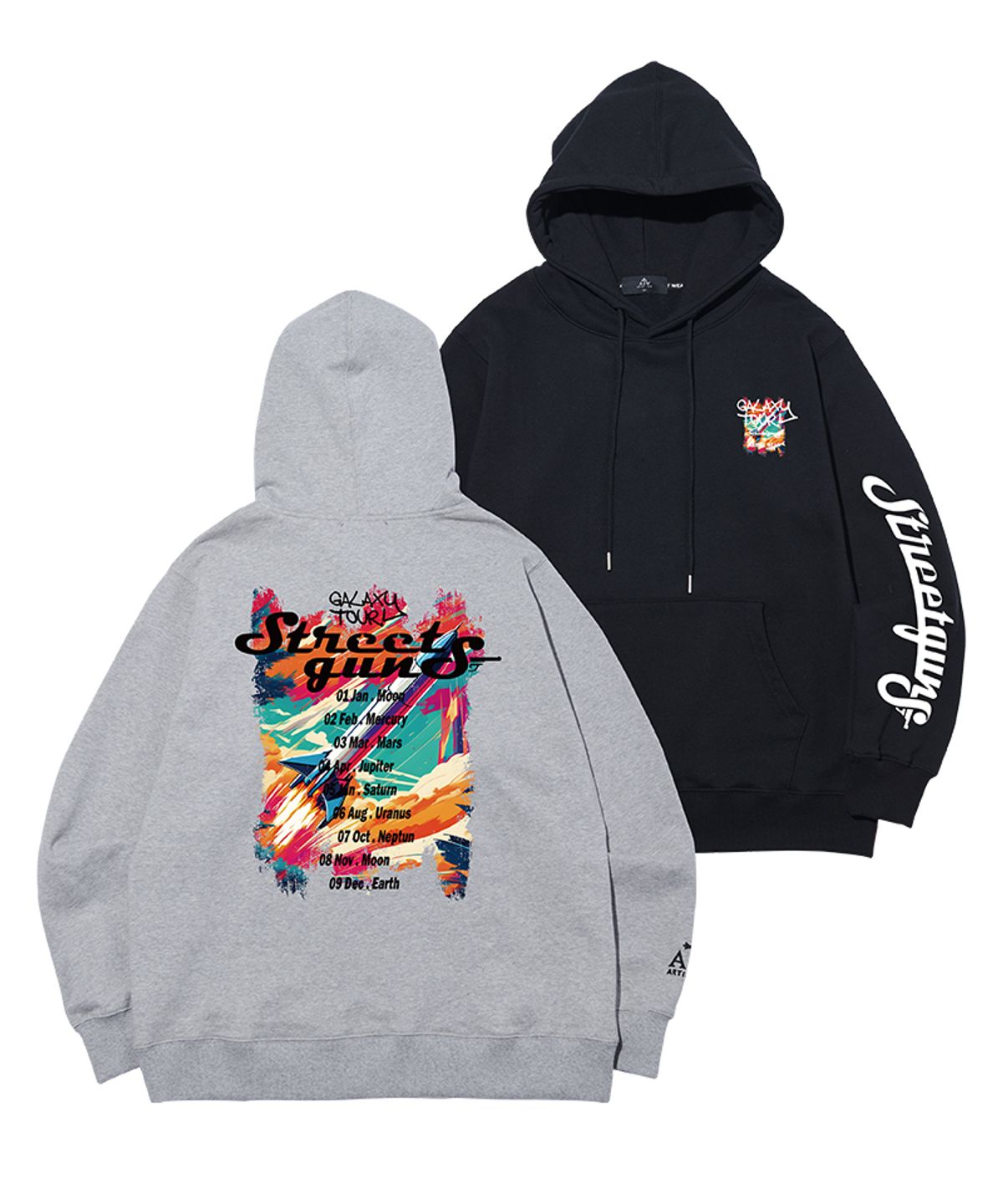 아티스트웨어(ARTISTWEAR) [ATW X 스트릿건즈] 갤럭시투어 후드티