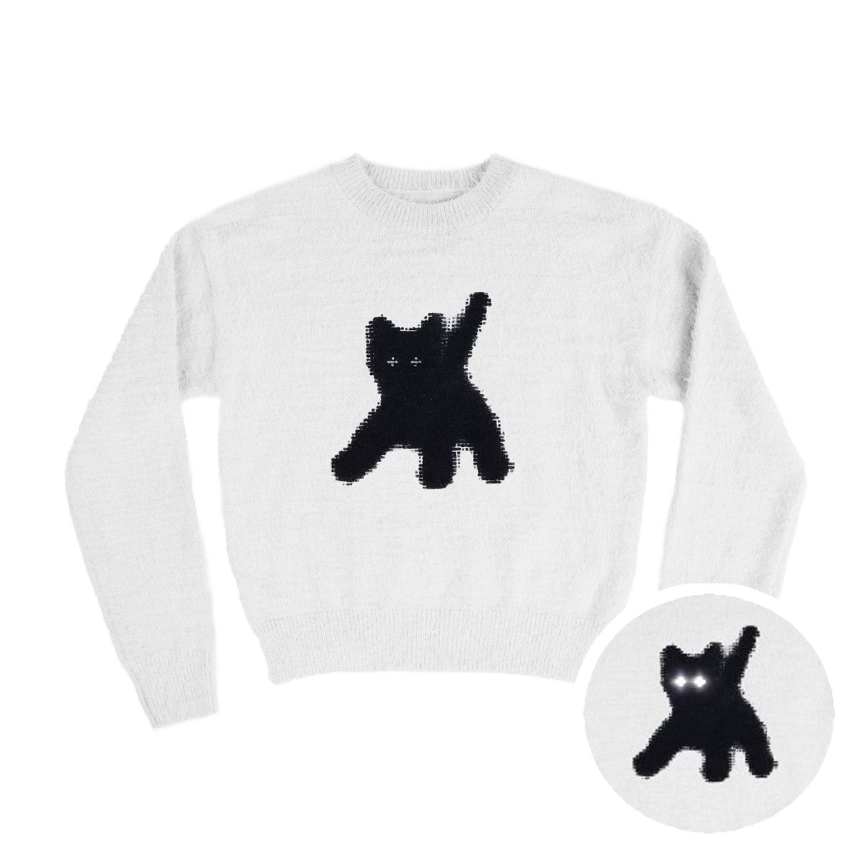 에이이에이이(AEAE) Flashed Cats Angora Knit -[WHITE]