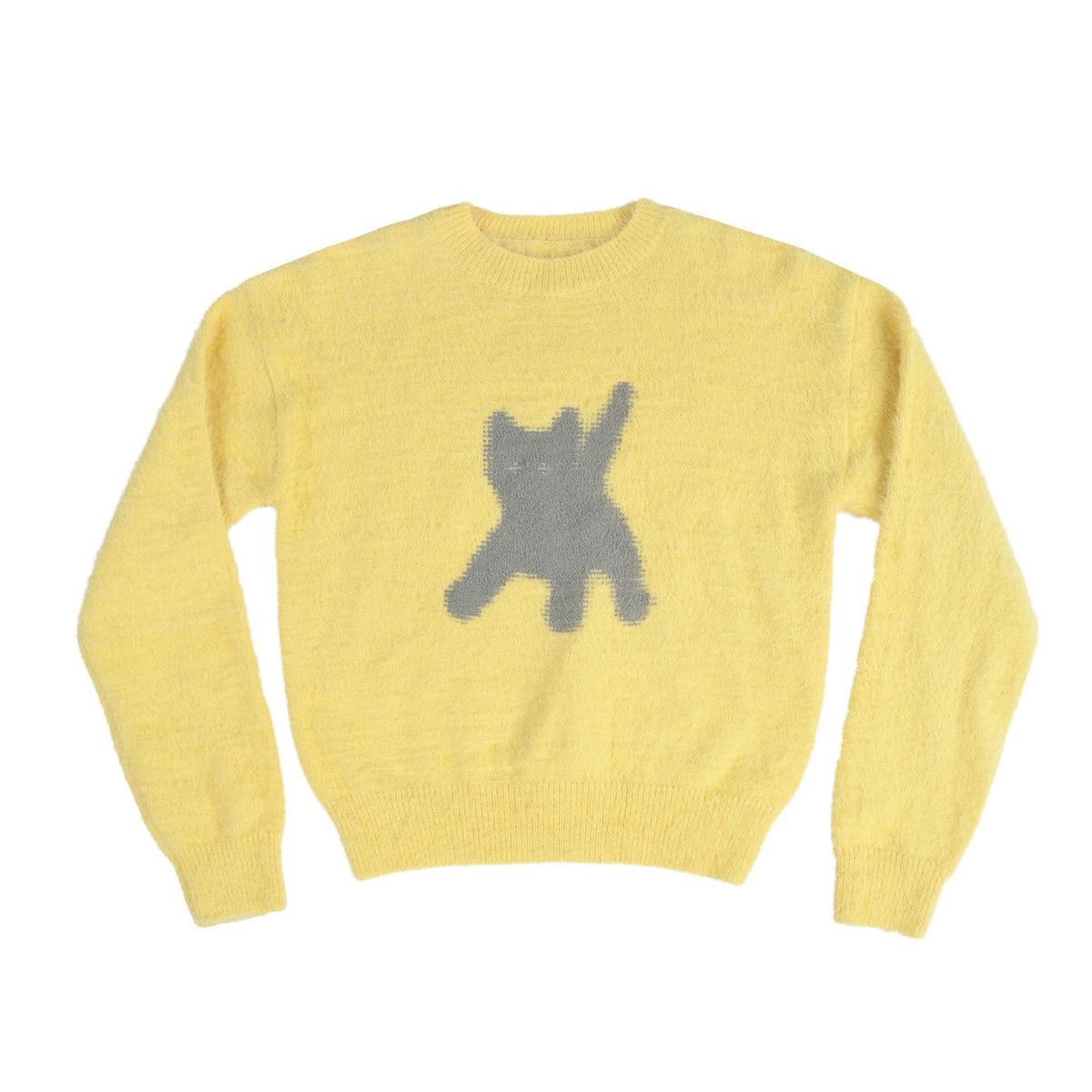 에이이에이이(AEAE) Flashed Cats Angora Knit -[LIGHT YELLOW]