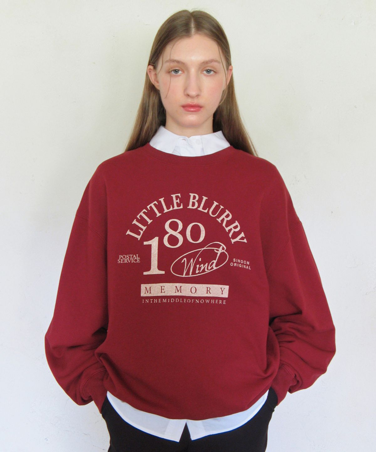 시눈(SINOON) LITTLE BLURRY SWEATSHIRT (RED)