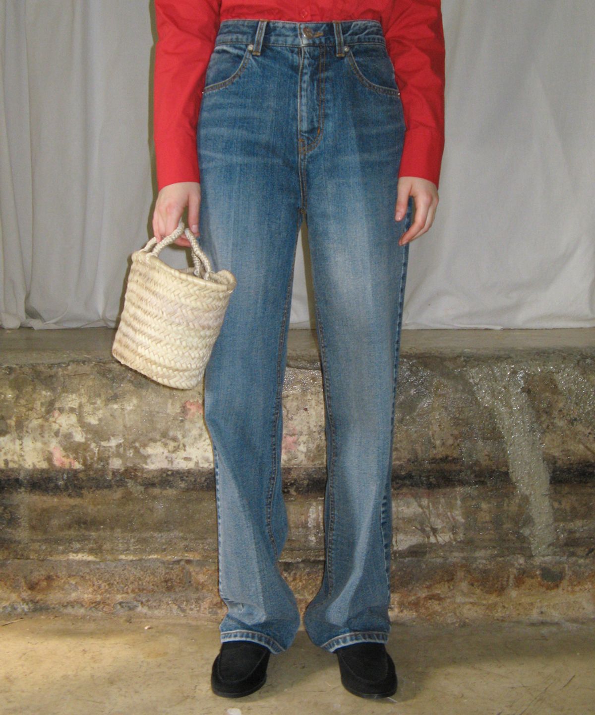 시눈(SINOON) CLASSIC STRAIGHT FIT DENIM PANTS (BLUE)