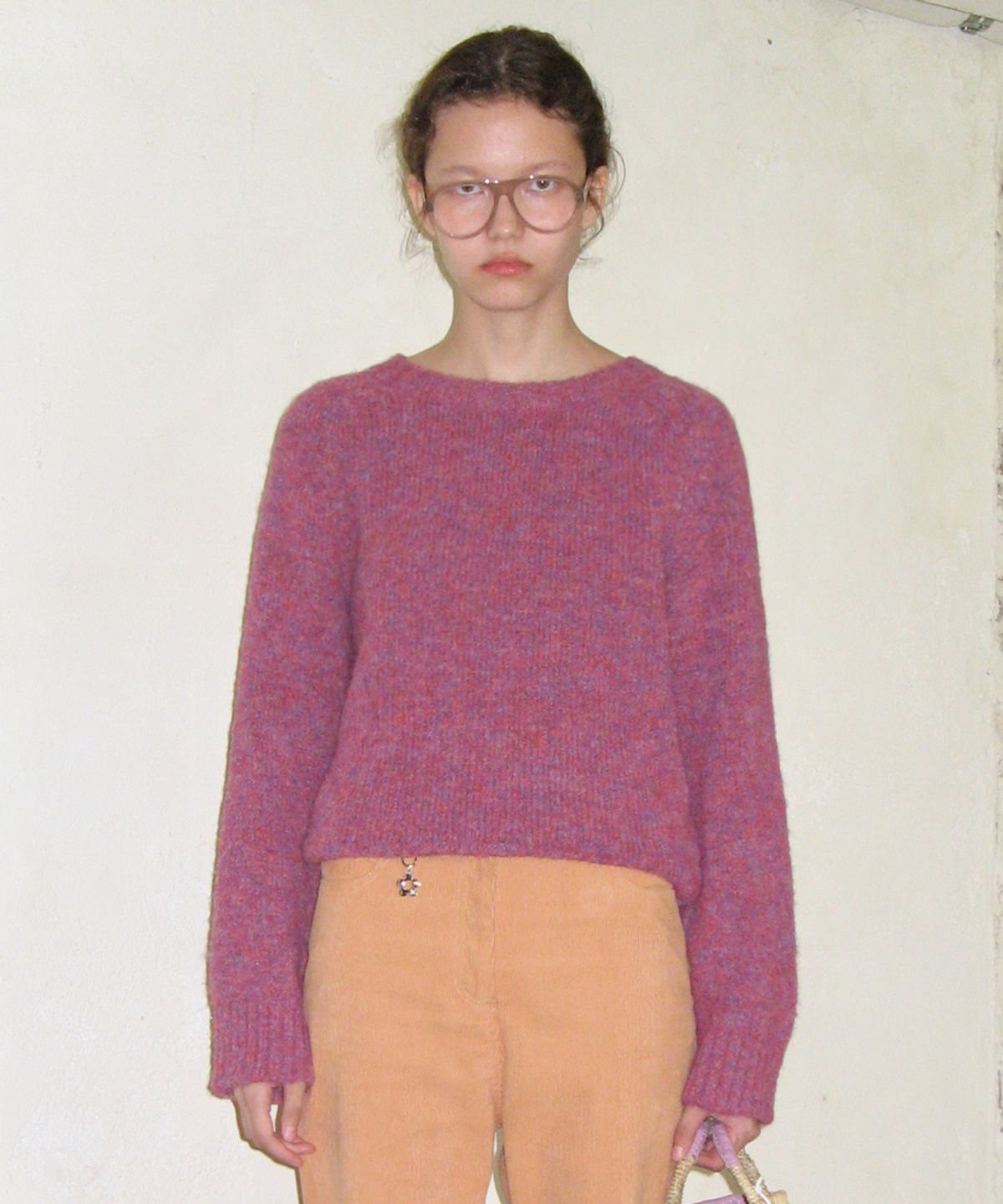 시눈(SINOON) MIXED PULLOVER KNIT (PLUM)