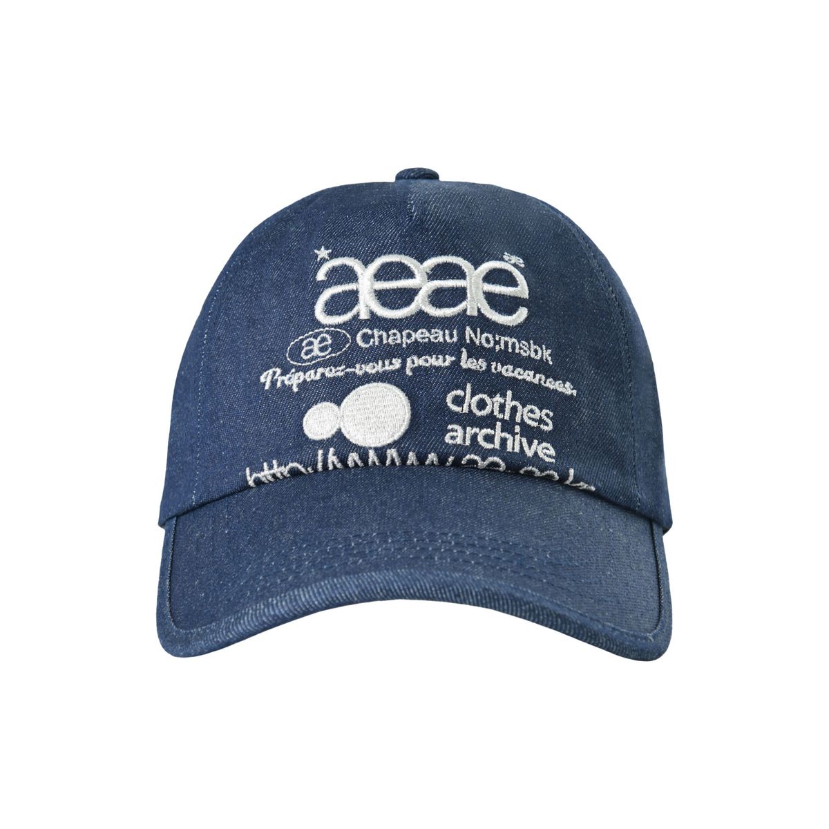 에이이에이이(AEAE) WEB LOGO DENIM 5 PANNEL CAP - [MID BLUE]