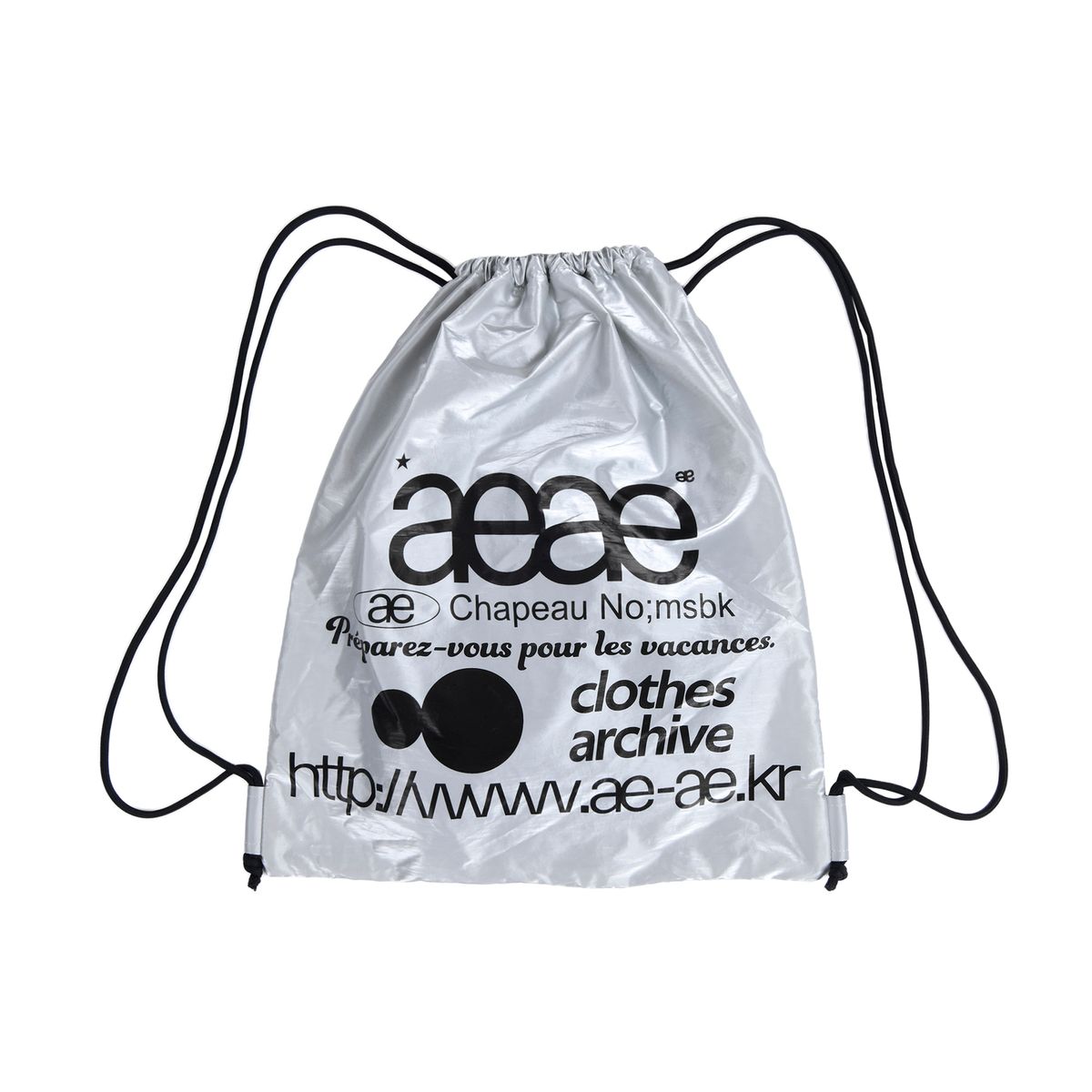 에이이에이이(AEAE) Web Logo Gym Sack -[SILVER]