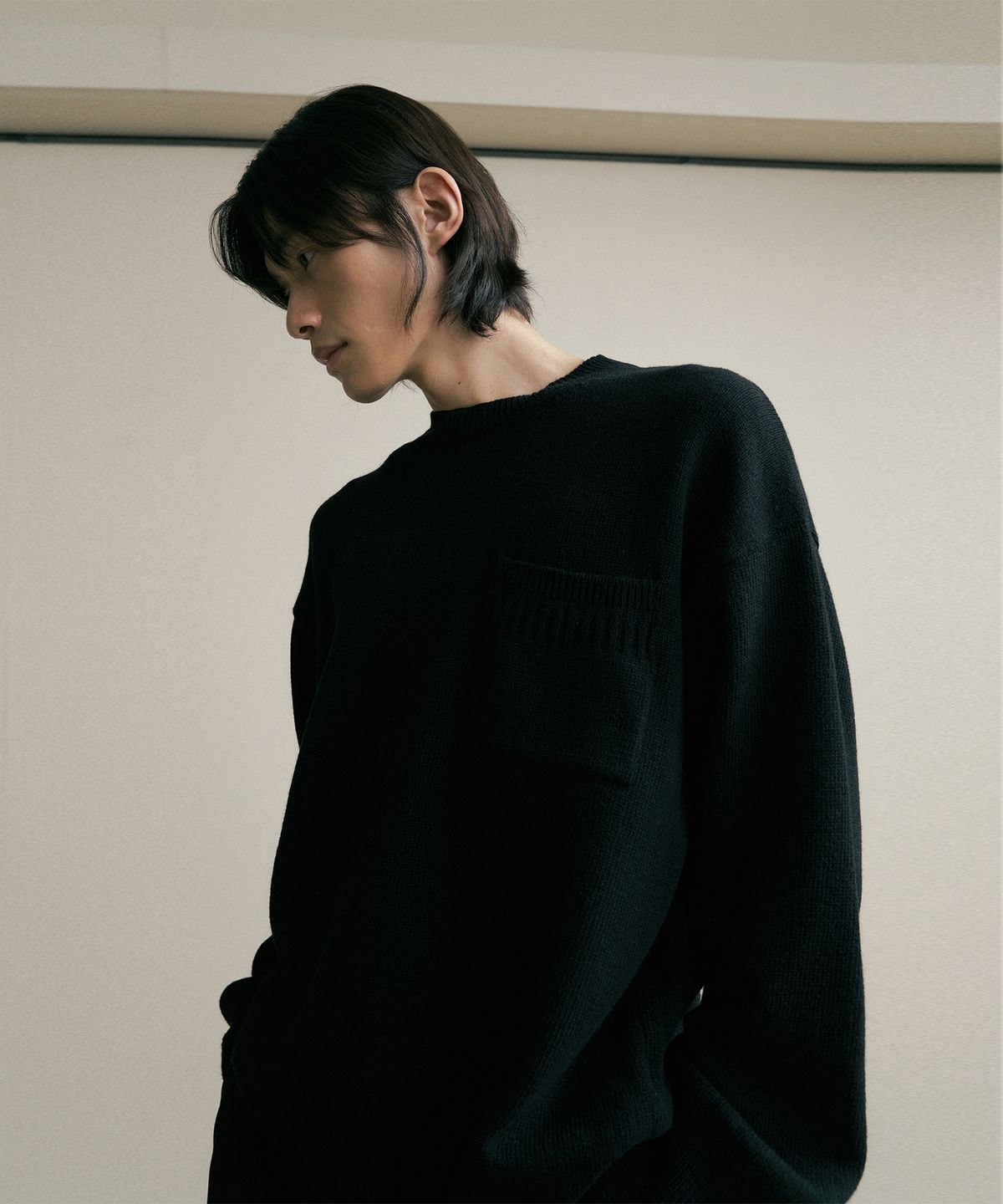 엔도어(ENDOOR) Lambswool crewneck knit (black)