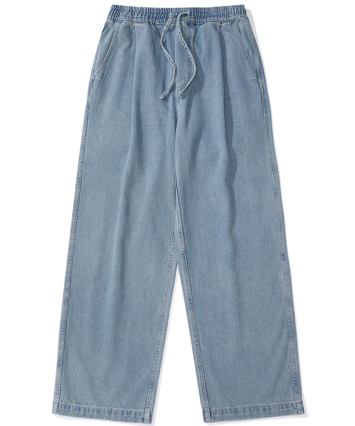 컬럼비아 유니버시티(COLUMBIA UNIVERSITY) M-LABEL LOOSE-FIT DENIM PINTUCK PANTS 라이트진