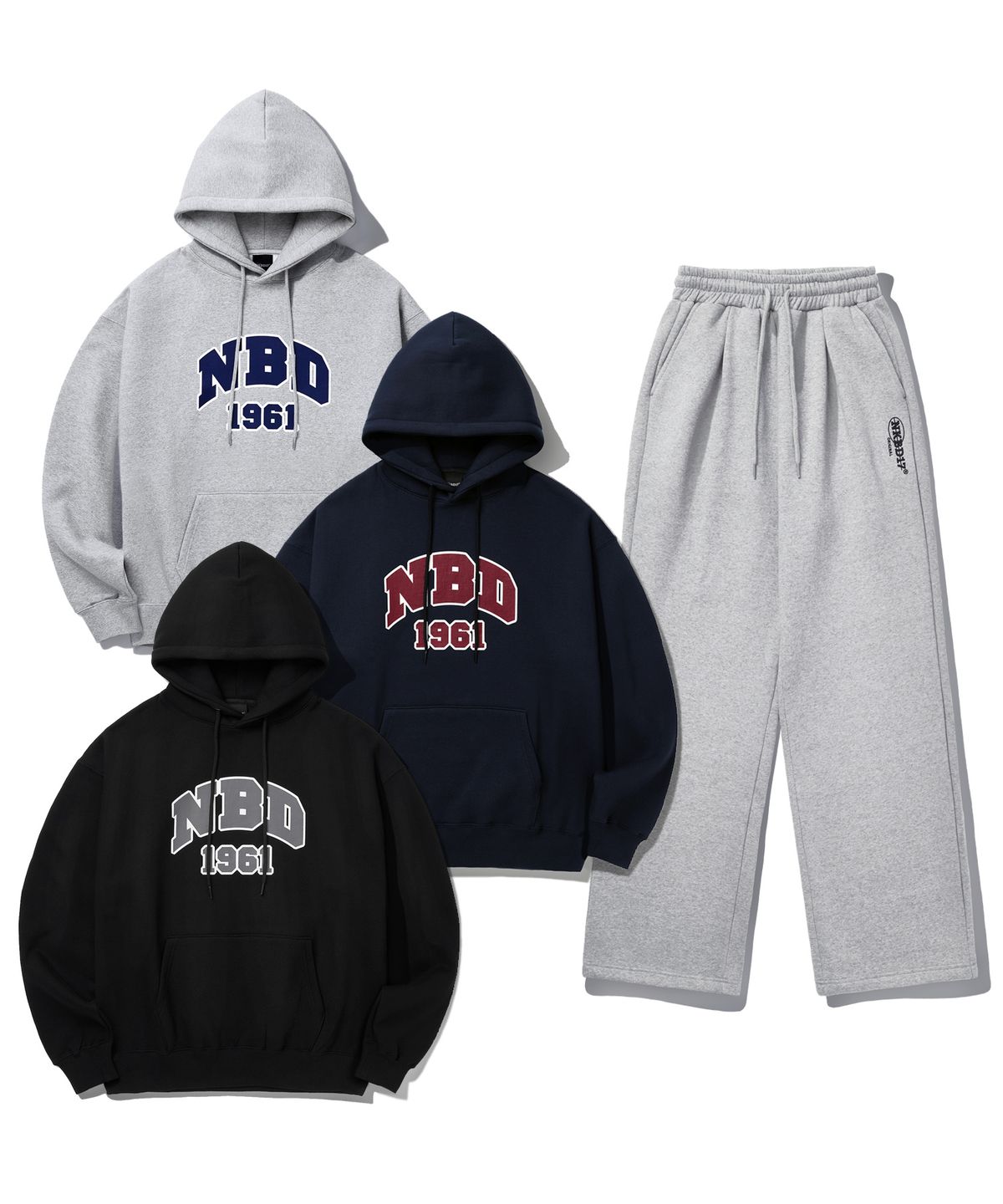 네이키드블러드(NAKEDBLOOD) [SET] NBD 클래식 로고 후드 셋업