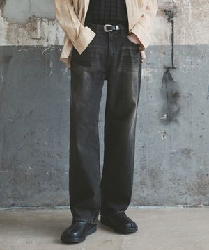 M210 더티 오일 워싱 데님 팬츠_흑청 [숏기장 추가]