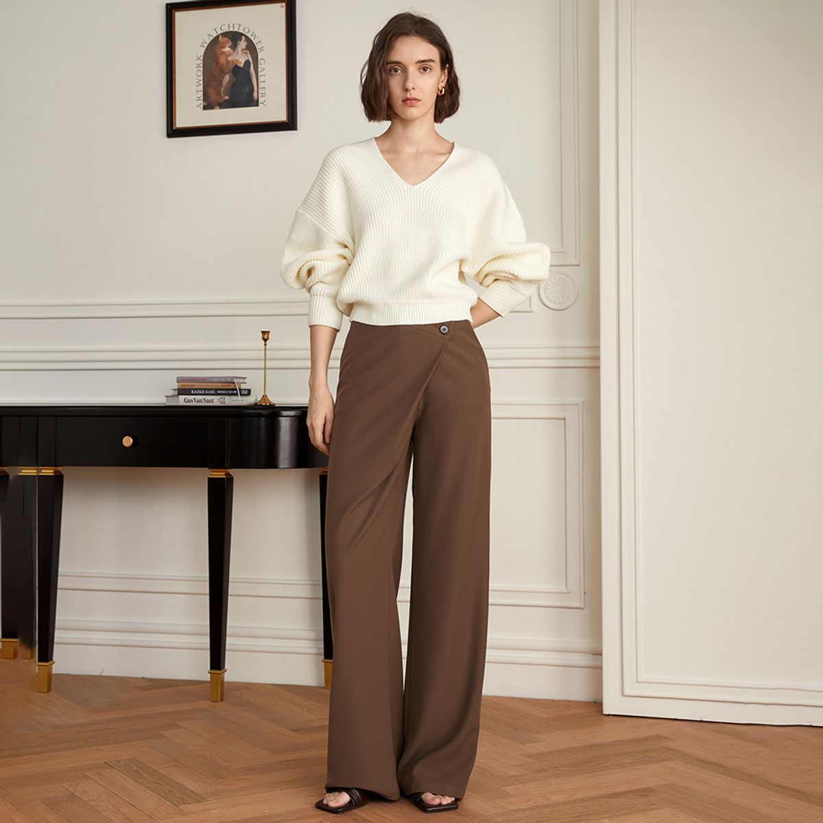 와이와이아이엠(YYIAM) YY_Irregular high waist wide pants