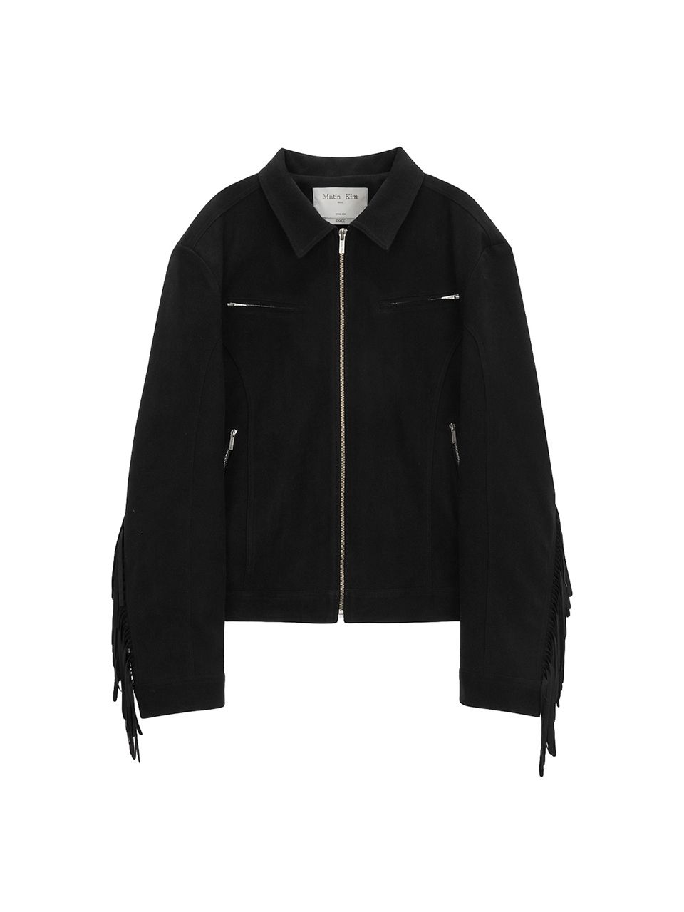 MUSINSA | MATIN KIM FRINGE SUEDE JACKET FOR MEN IN BLACK