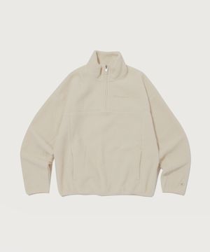 여성 오가닉 폴리 하프 집업 플리스 Light Beige