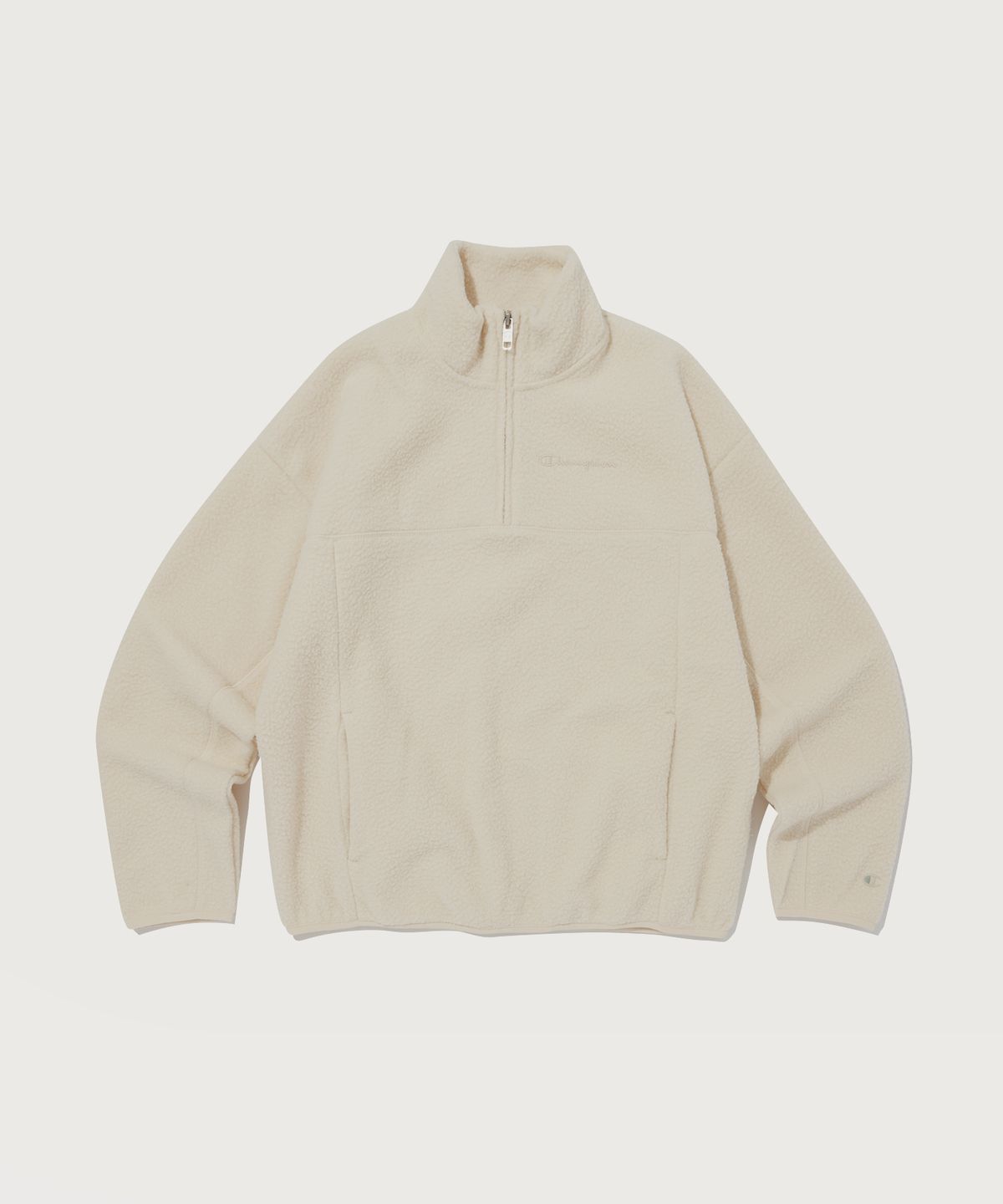 챔피온(CHAMPION) 여성 오가닉 폴리 하프 집업 플리스 Light Beige