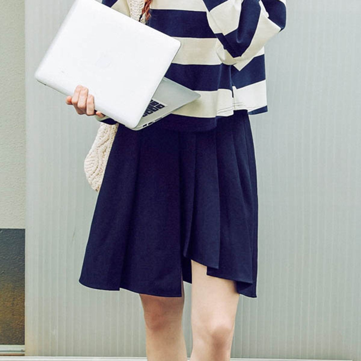 던드롭(DUNDROP) DD_Punk girl irregular mid skirt