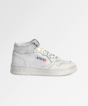 메달리스트 솔리드 고트스킨 MID CUT 스니커즈 White