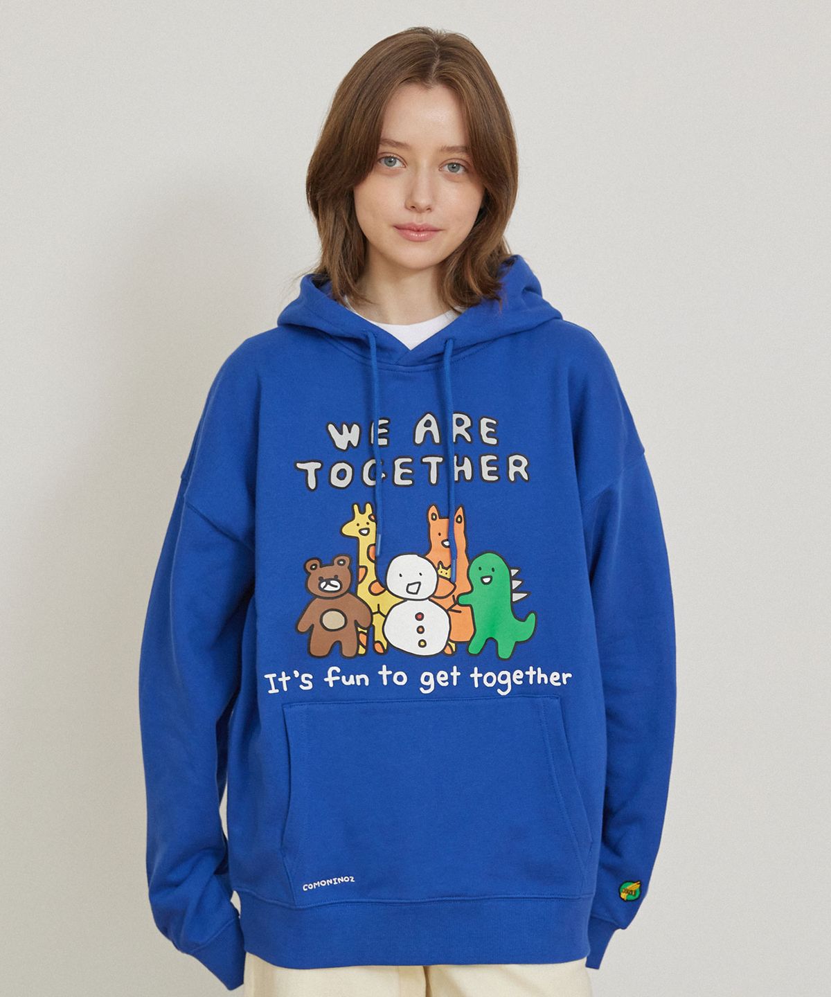 꼬모니노즈(COMONINOZ) NNE TOGETHER HOODIE [BLUE]