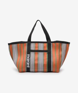 와덴 스트라이프 나일론 토트백 - 오렌지:멀티컬러 / PP0020FAA1X17MMUOR