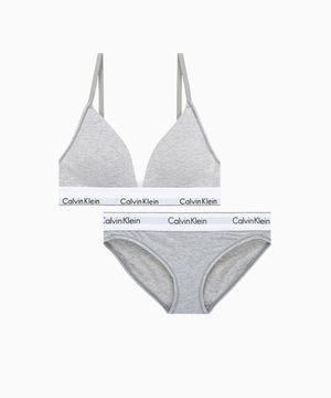 여성 아이콘 코튼 모달 트라이앵글 세트_그레이