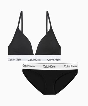 여성 아이콘 코튼 모달 트라이앵글 세트_블랙