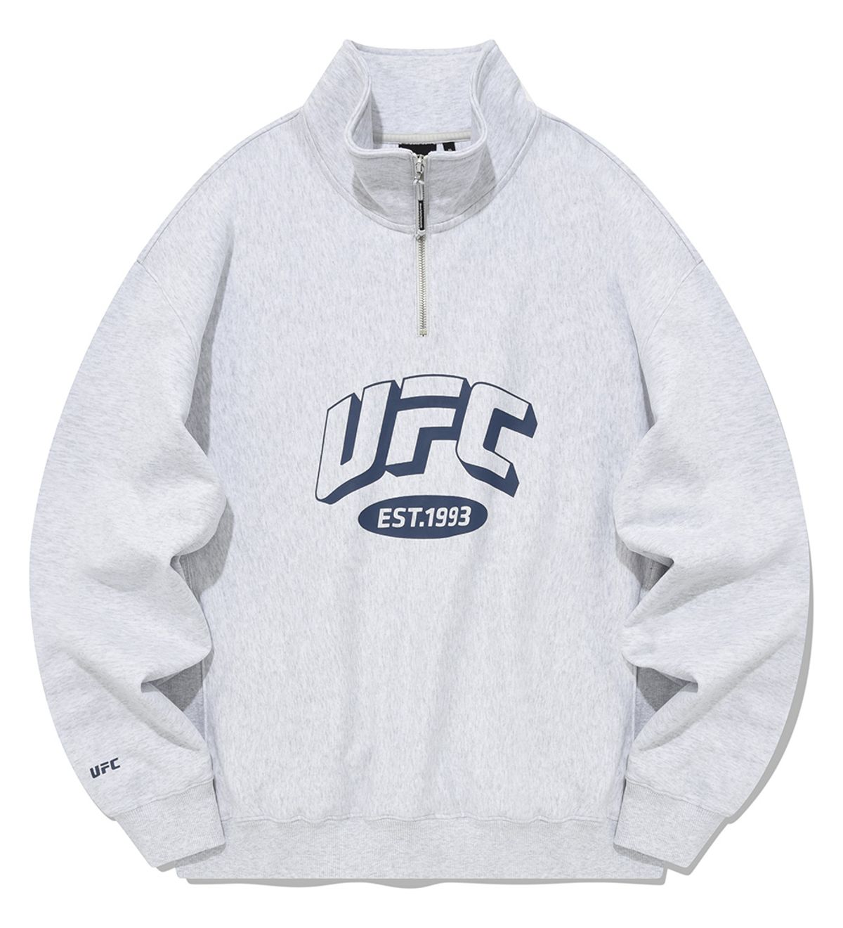 유에프씨 스포츠(UFC SPORT) UFC 아치 로고 릴렉스핏 하프집업 맨투맨 멜란지그레이 U2SWU3304M1