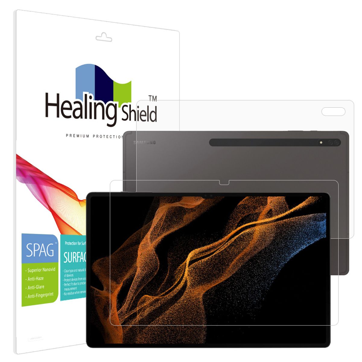 힐링쉴드(HEALINGSHIELD) 갤럭시탭S8 울트라 슈페리어 저반사 액정보호필름1매 후면1매
