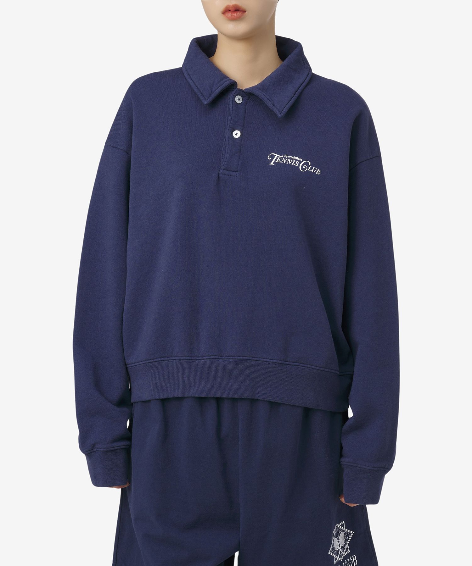 スウェット・トレーナー Sporty & Rich Rizzoli Tennis Polo Shirt Navy White PO881NA P MUSINSA | SPORTY&RICH Rizzoli Tennis Polo Shirt - Navy