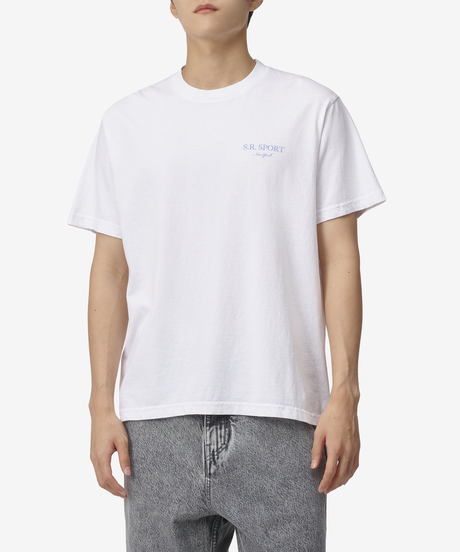 ★Sporty & Rich★ Wimbledon Short Sleeve T-Shirt White TS931 Wimbledon T-Shirt - White/Navy – Sporty & Rich