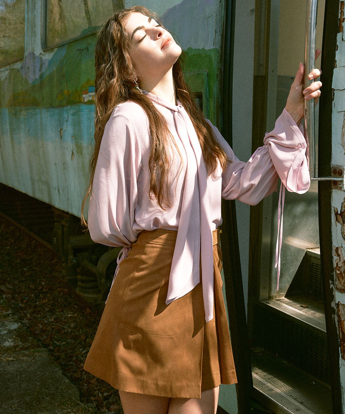 아이스가든에이오공팔(ICE GARDEN A.508) Georgette Scarf Tie Blouse
