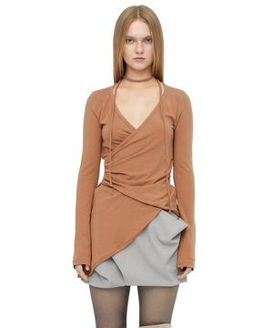 BACK-OPEN WRAP TOP / ORANGE