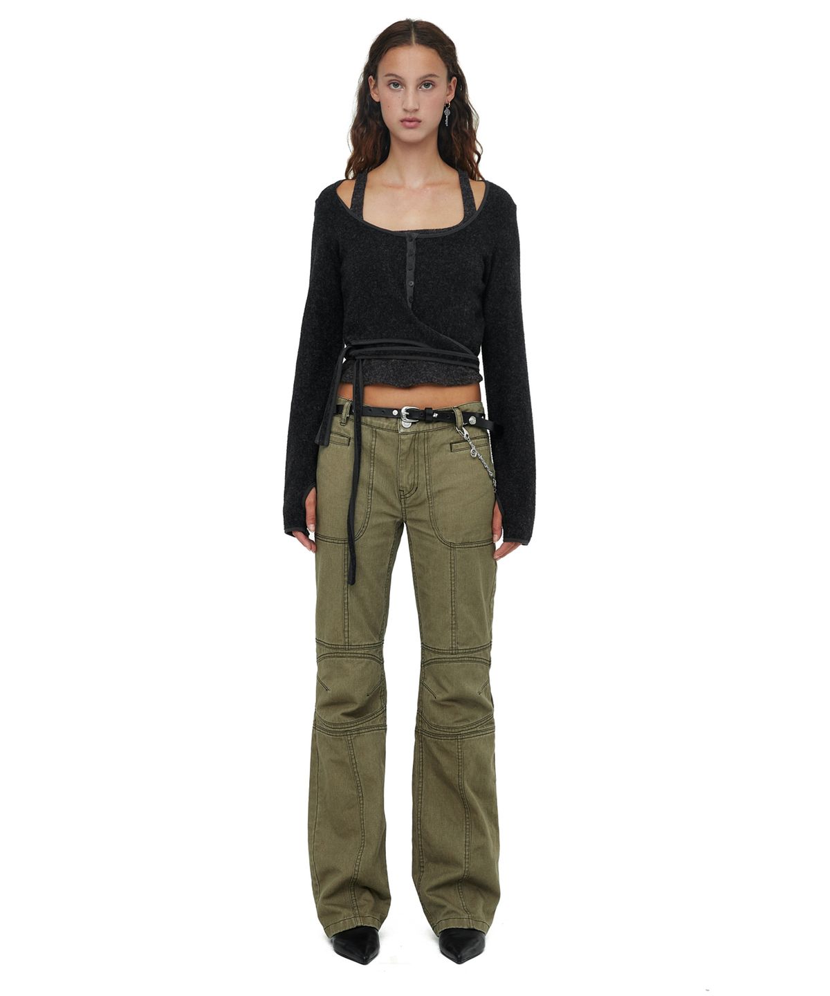 세릭(CERRIC) KNEE PIN TUCK PANTS / BROWN