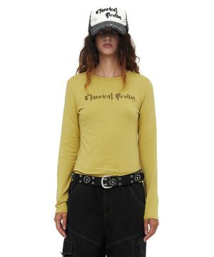 CLASSICAL BROWN PRINT TOP / YELLOW