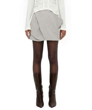 TWIST VOLUME MINI SKIRT / BEIGE