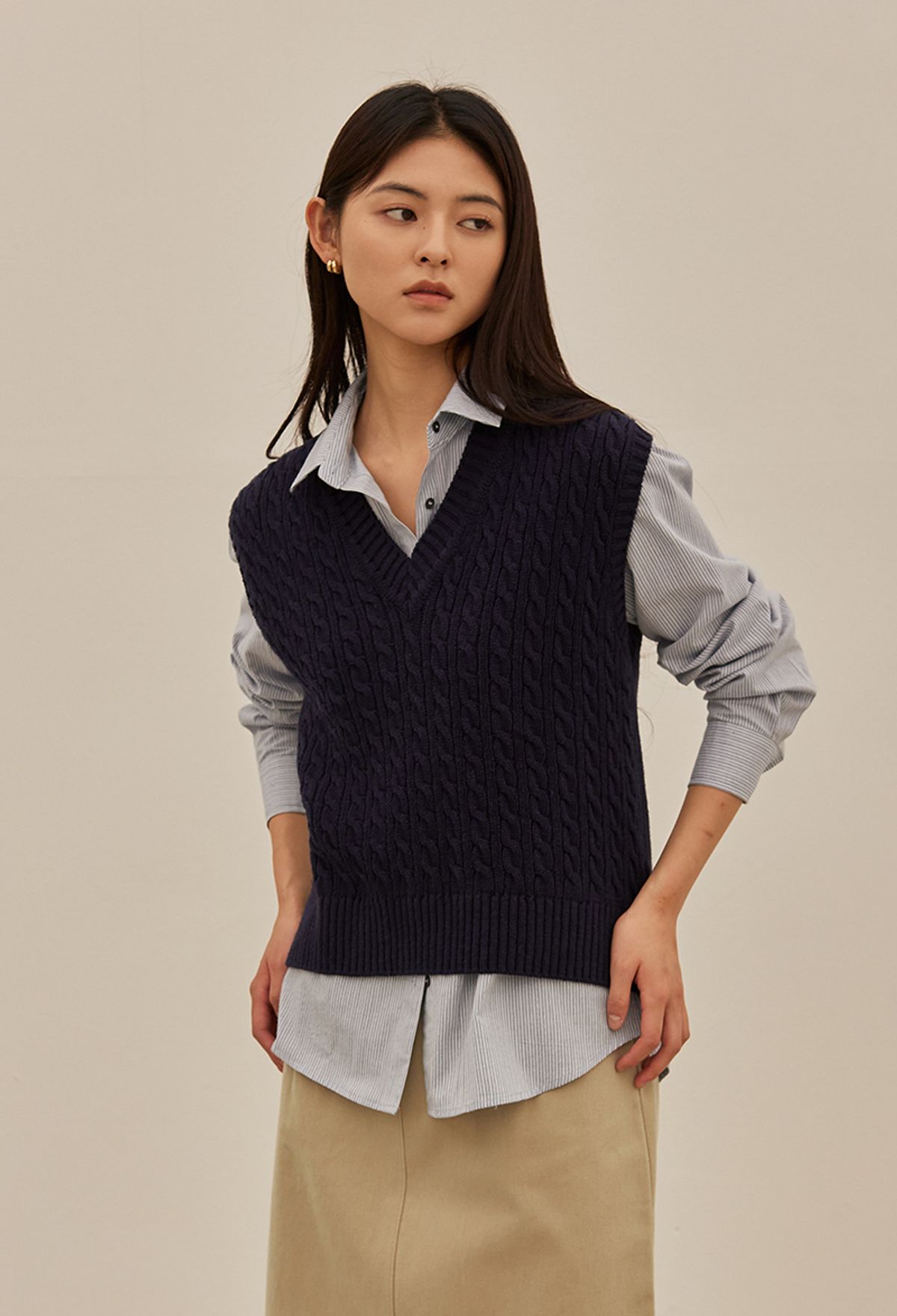 망고매니플리즈(MANGO MANY PLEASE) MOLLY CABLE VEST (3colors)