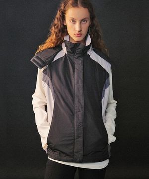 HOODDED PADDING VEST / BLACK