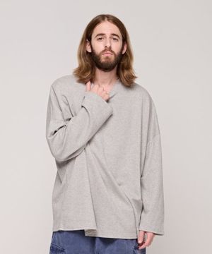 CB 오버 박스 긴팔티셔츠 (그레이)