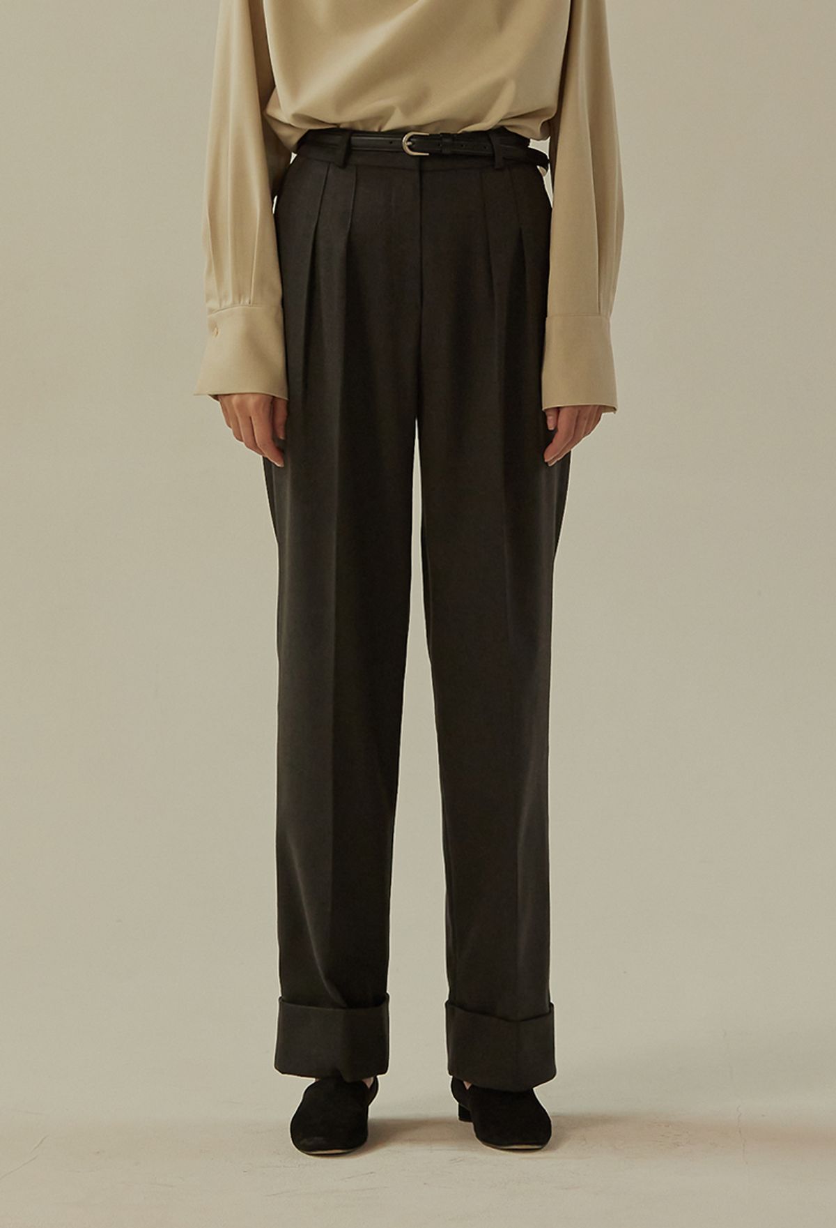 망고매니플리즈(MANGO MANY PLEASE) TUCK WIDE SLACKS (2colors)