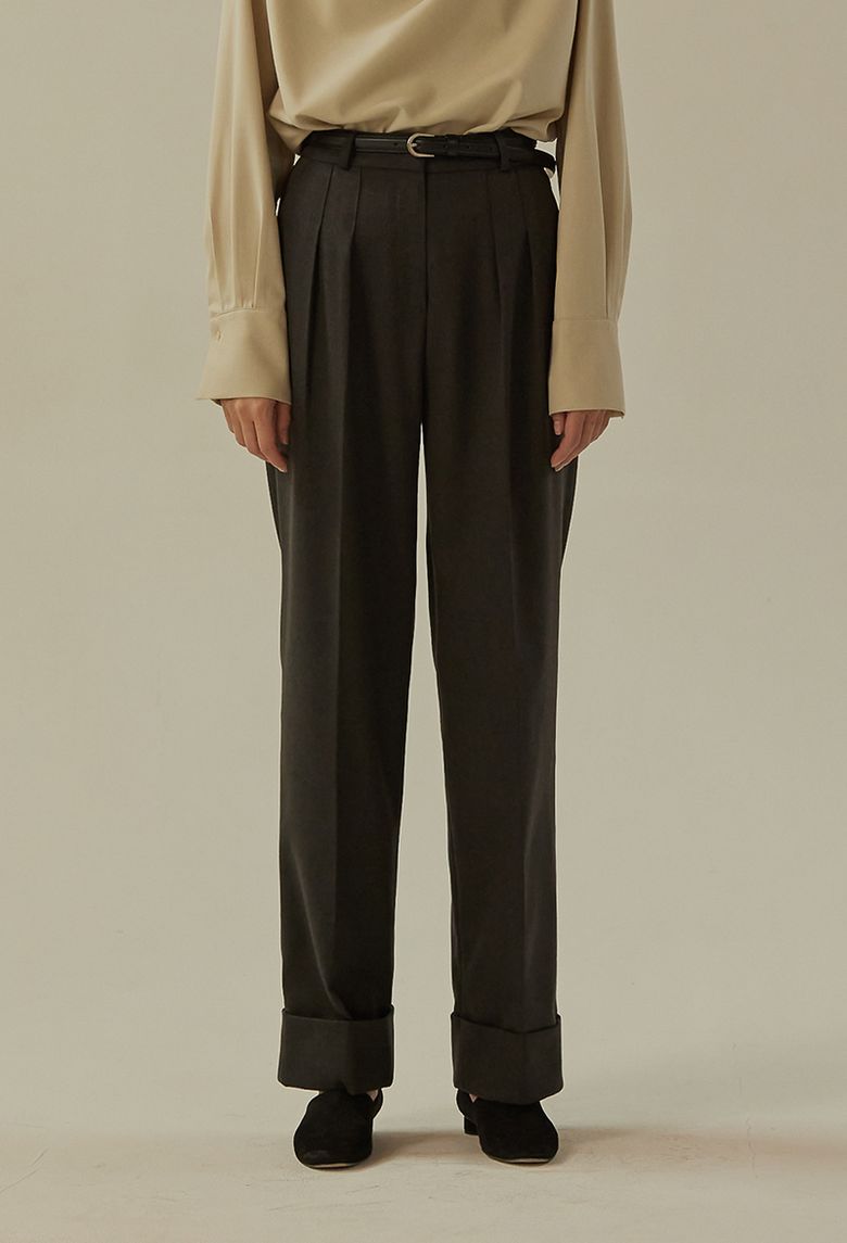 TUCK WIDE SLACKS (2colors)