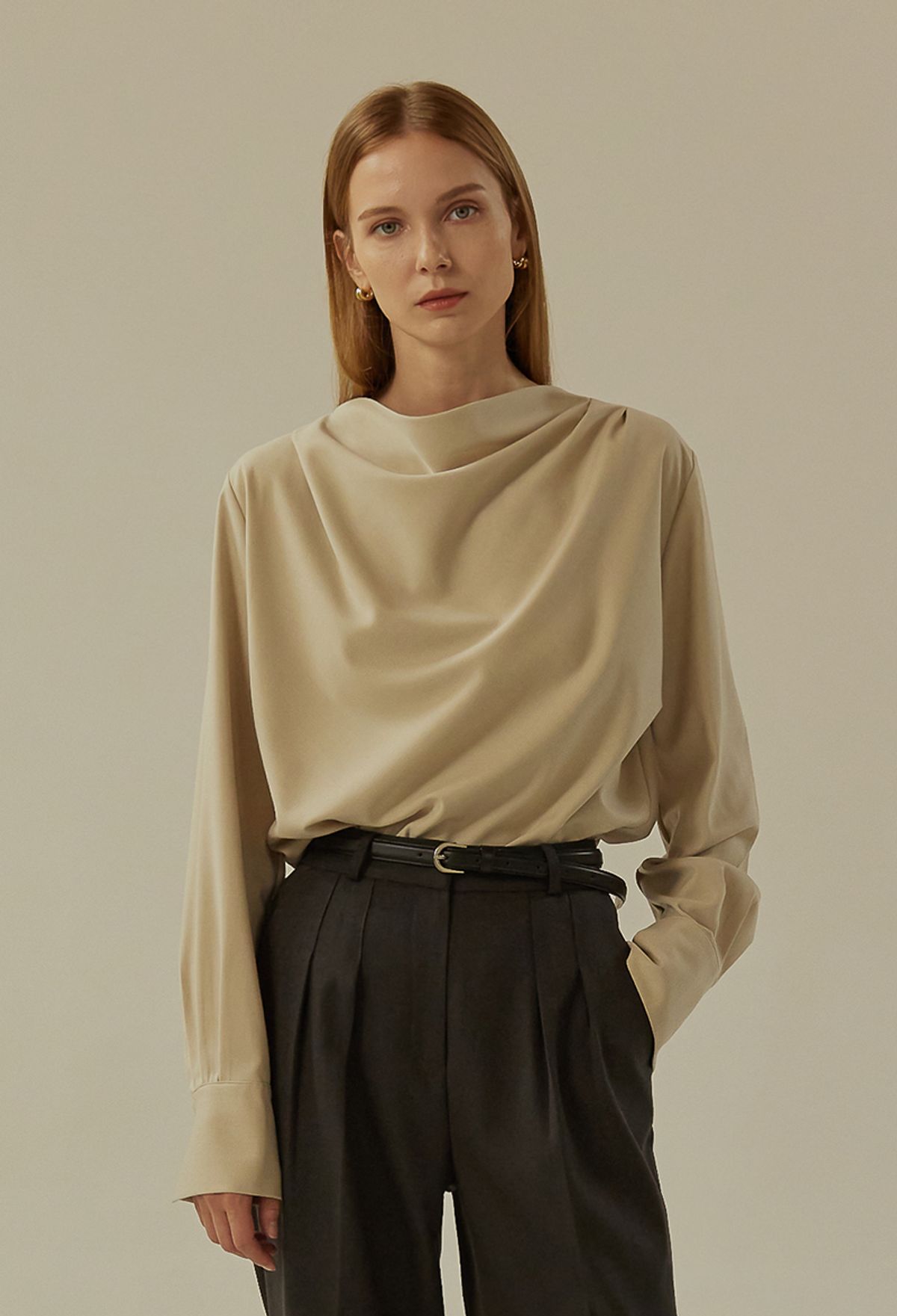 망고매니플리즈(MANGO MANY PLEASE) VII DRAPE BLOUSE (2colors)