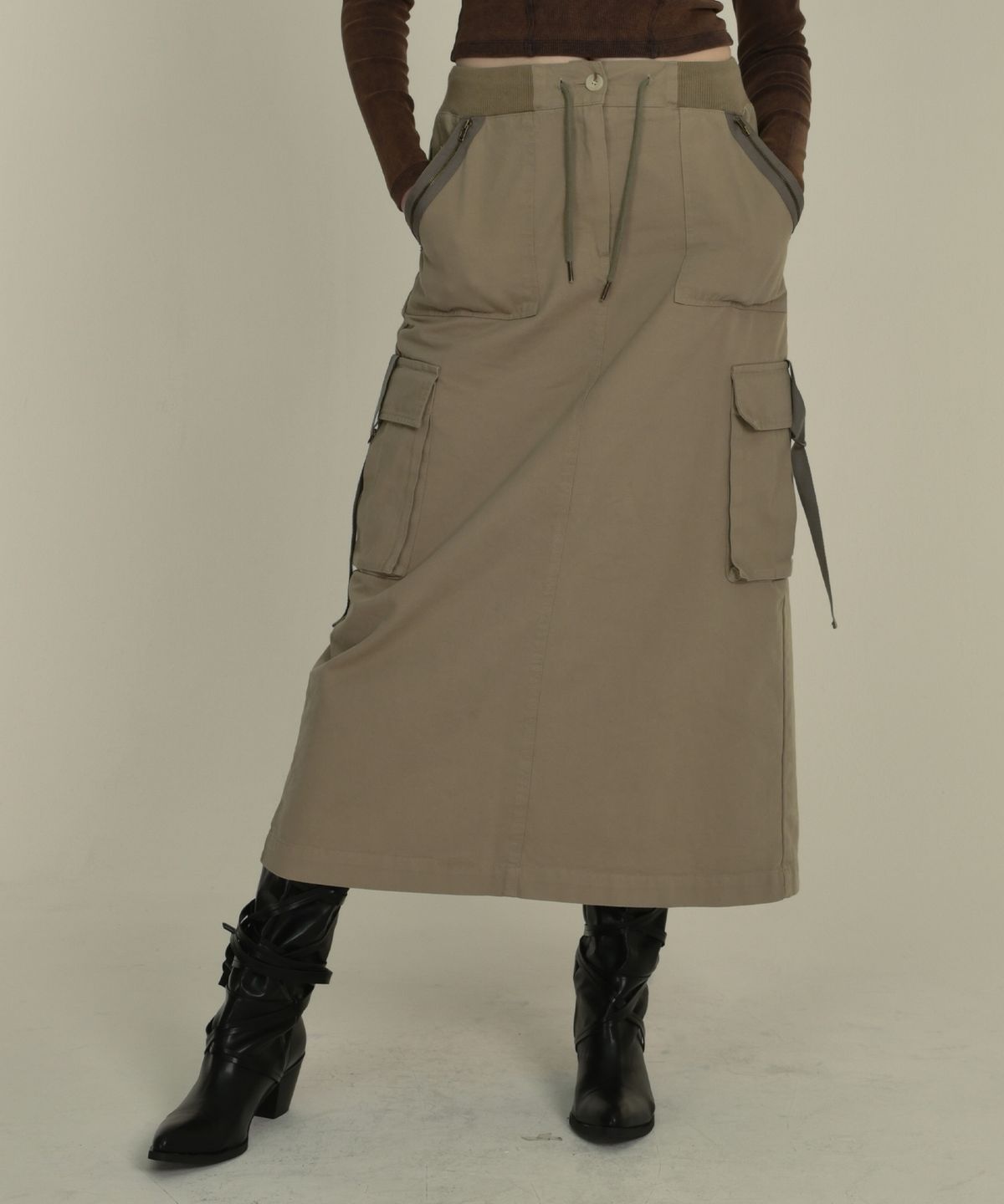 미드나잇 무브(MIDNIGHT MOVE) 2 cargo skirt (beige)