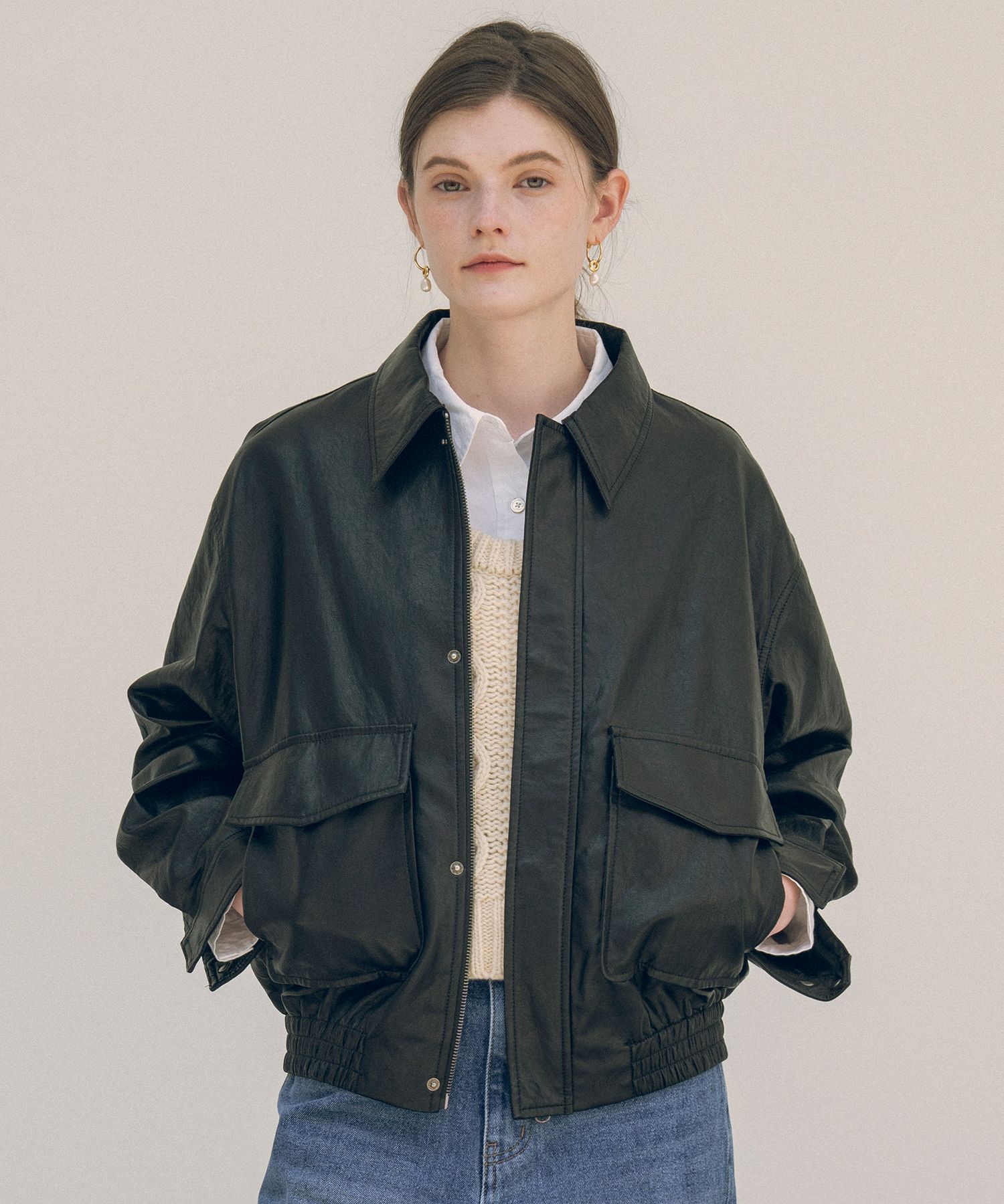ジャケット Siyazu SIOT4079 Fake Leather Bomber Jacket_Black MUSINSA | SIYAZU SIOT4079 Fake Leather Bomber Jacket_Black