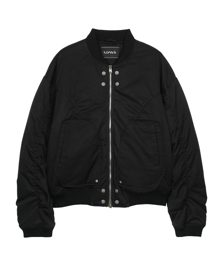 Circle Shirring Logo Ma-1 Black